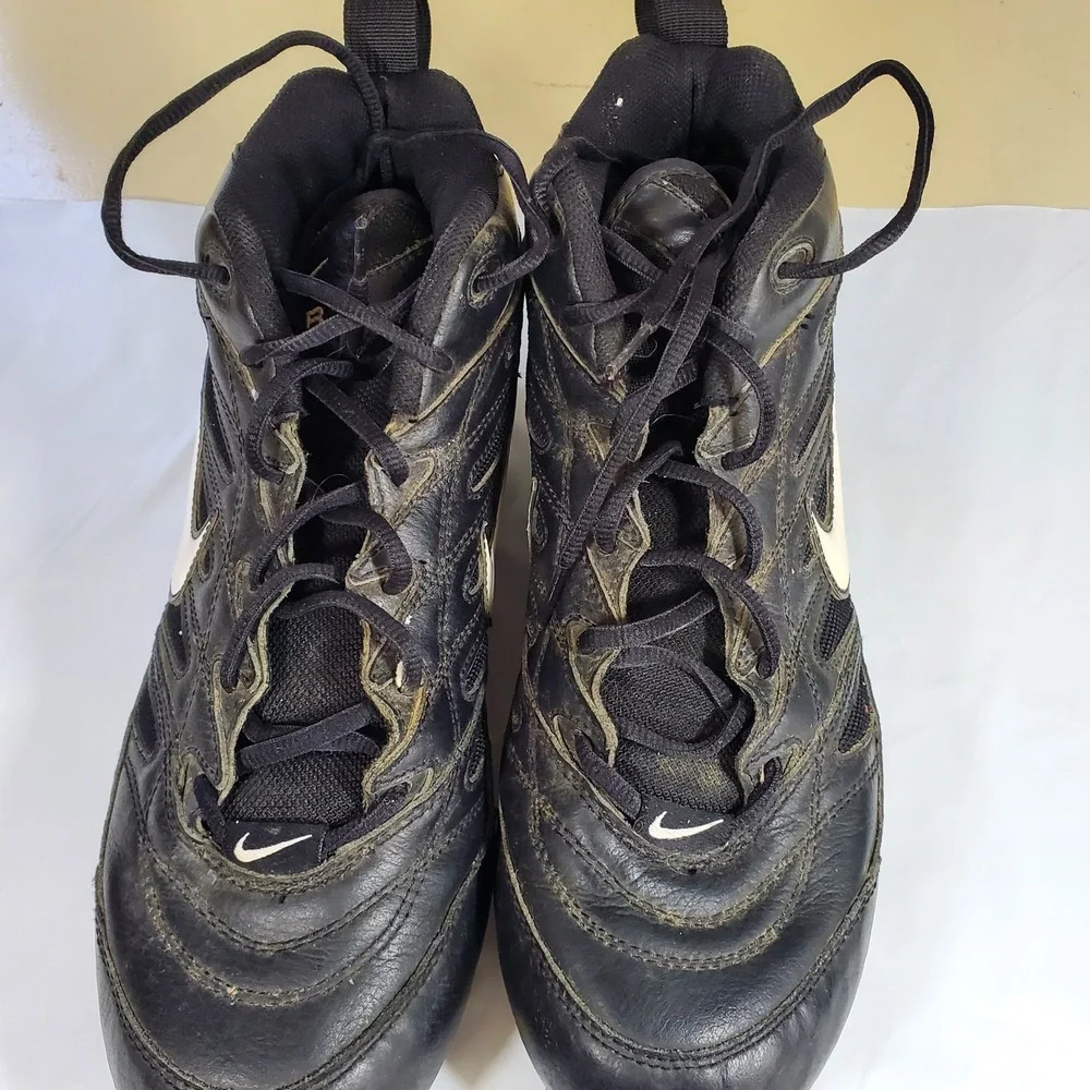 Nike Air Baseball Cleats Mens 11.5 Black White Vintage 2000 115136-011